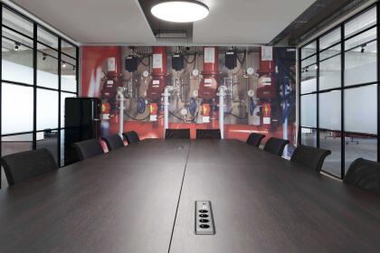 Baffles flottants acoustiques et murs d'impression bureaux