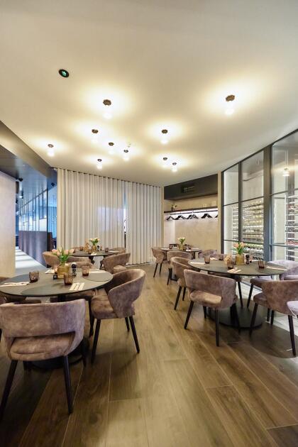 Akoestische en beprinte lichtplafonds horecazaak Langemark