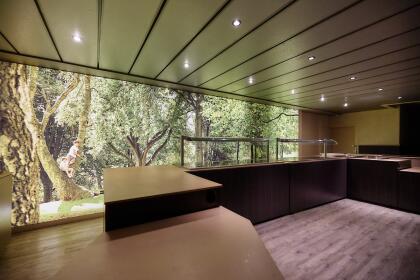 Akoestische en beprinte lichtplafonds horecazaak Langemark