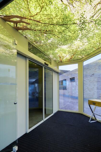 Akoestische en beprinte lichtplafonds horecazaak Langemark