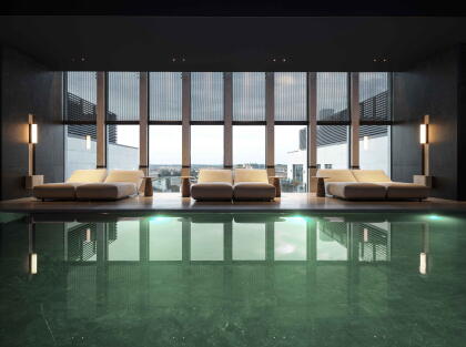 Akoestische spanplafonds en beprinte lichtplafons la réserve Knokke